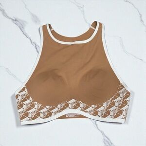 Victoria’s Secret PINK Brown Relay Logo High Neck Sports Bra Medium New with tag